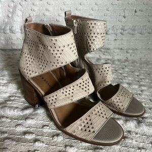 Lucky Brand Tan Cutout Heeled Sandals